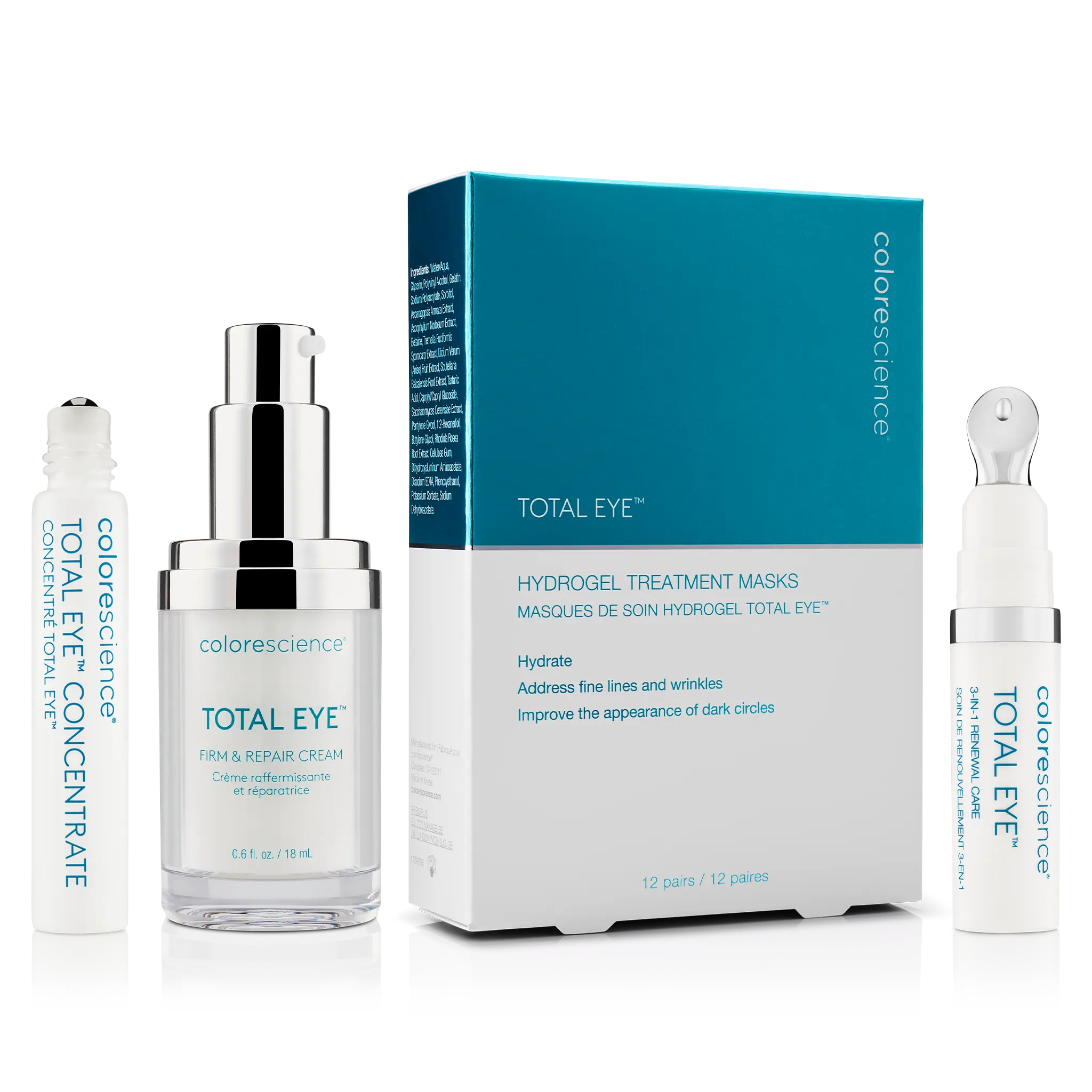 Total Eye Collection: Concentrate Serum, Firm & Repair Cream, Hydrogel Treatment Masks, 3-in-1 Renewal Therapy SPF 35 || all