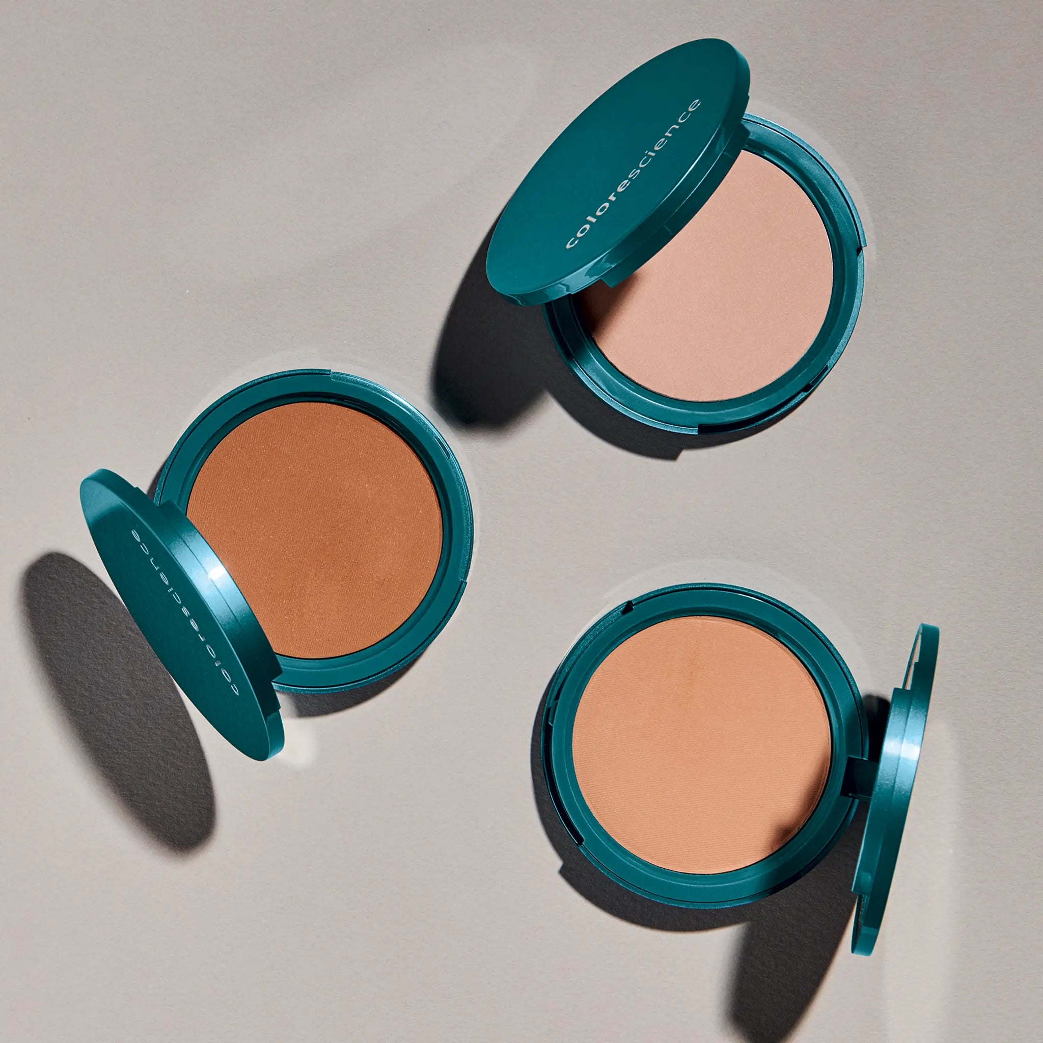 three Natural Pressed Foundation SPF 20 (Light Ivory, Medium Bisque, Deep Mocha) || all